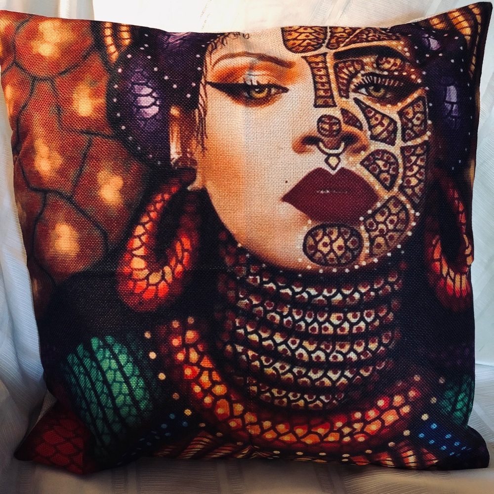 2 New 17x17 Black Artwork pillow cases w/cushions